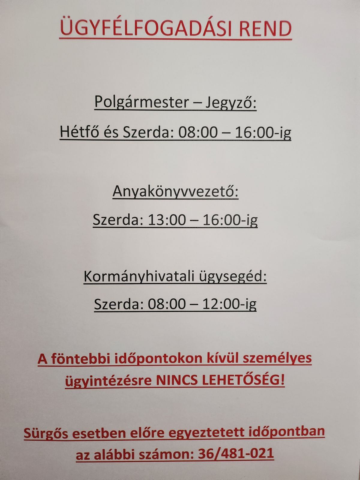 Ügyfélfogadás